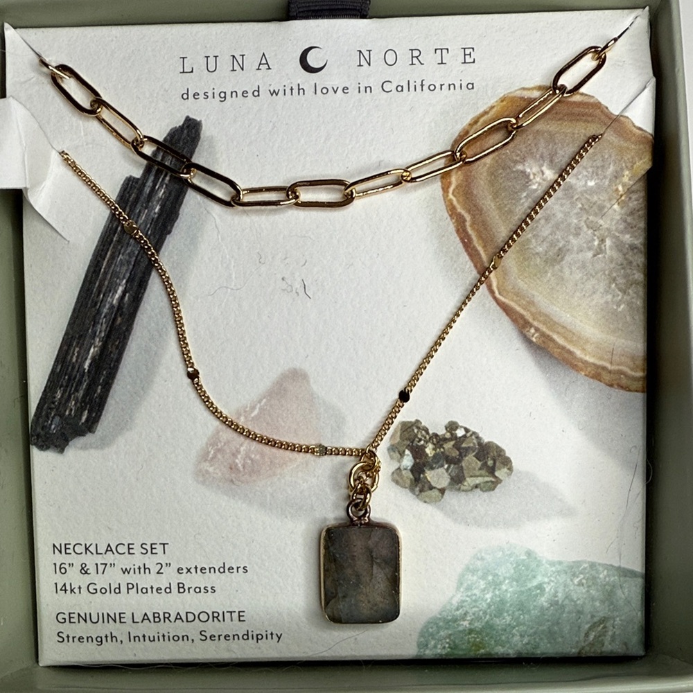 Luna Norte Gold and Labradorite Necklace Set